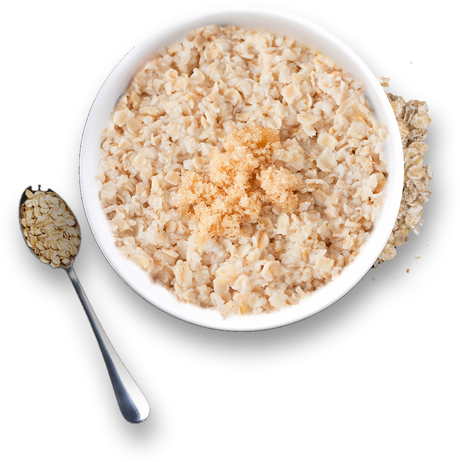 A bowl of Foska oats with a spoon of rolled oats